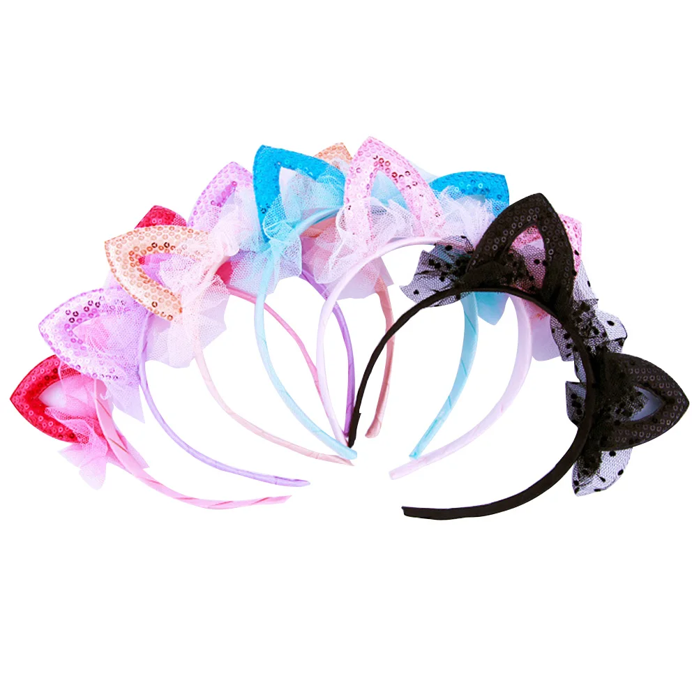 

Lace Cat Ears Headb Girls Hair Hoops Cute Kids Accessories for Party Wedding Bridal Shower Tea Baby Church Halloween Festival
