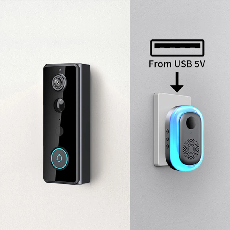 Wireless WIFI Smart Doorbell Video Intercom with Camera for Home Security  Motion Detection Night Vision IP65 Tuya Door Bell