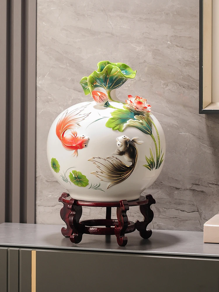 

Desktop ornaments ceramics handmade high-end retro new Chinese style suitable for living room entrance TV cabinet housewarming