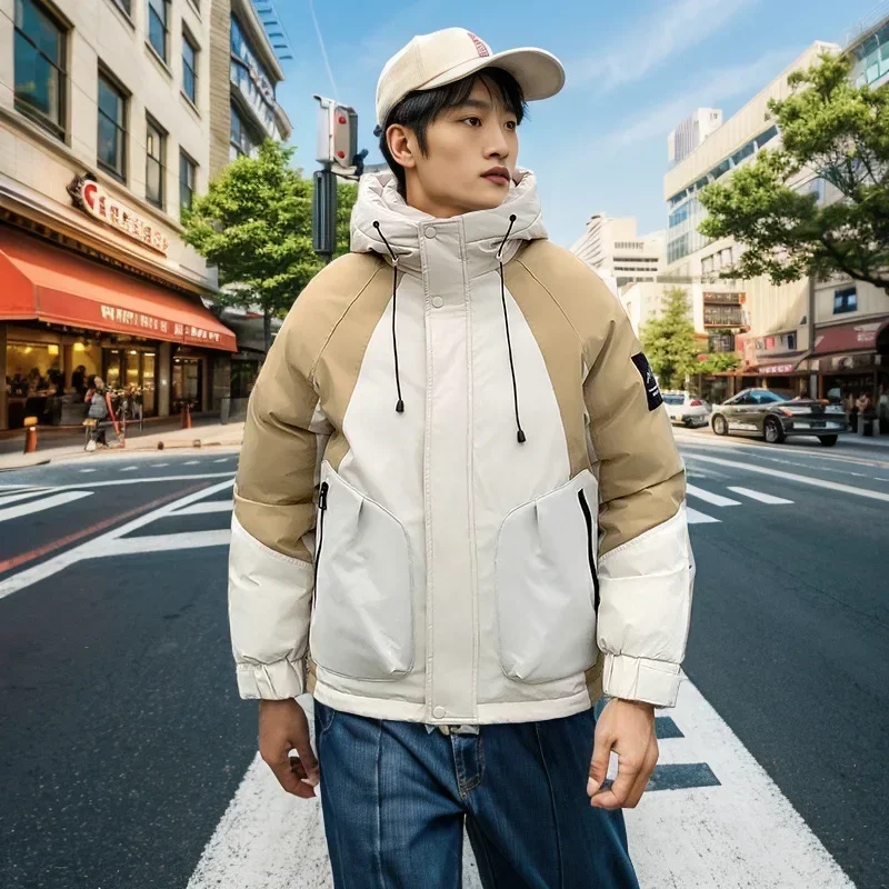 

Women's New Winter Jacket Female Hooded Contrast Casual Windproof Workwear Women's Submachine Jacket 2 Pocket Parkas Coats 2025