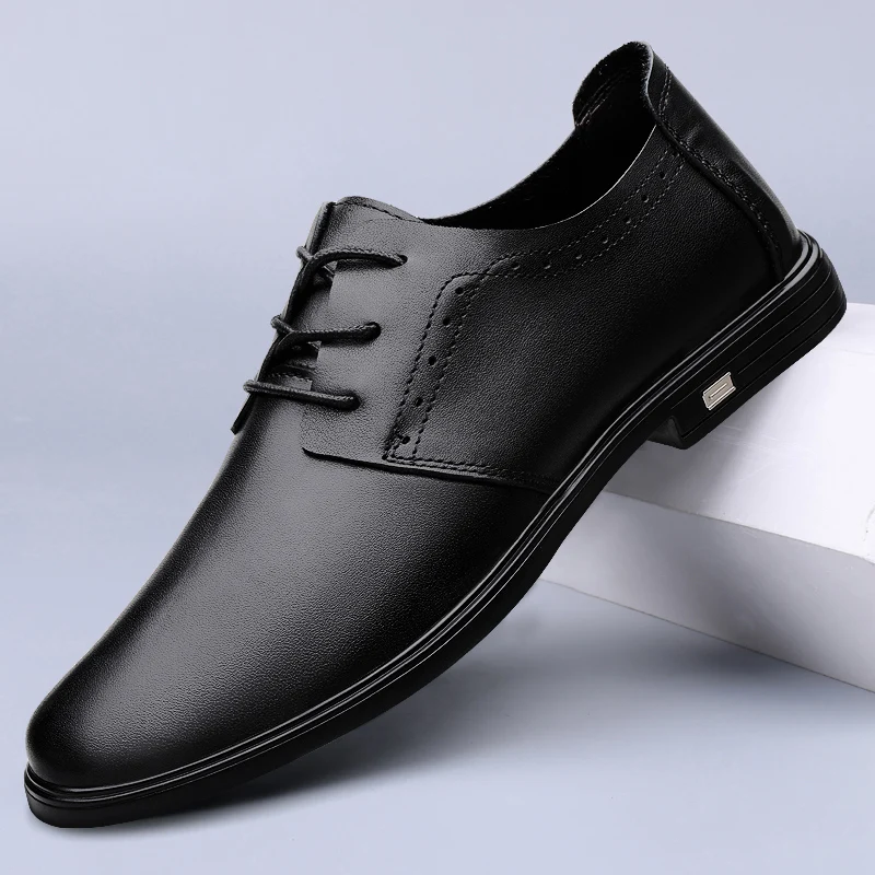 

Summer New Oxford Fashionable Lace Up Hollow Breathable Casual Leather Shoes Brand Classic Mens Comfortable Sports Leather Shoes