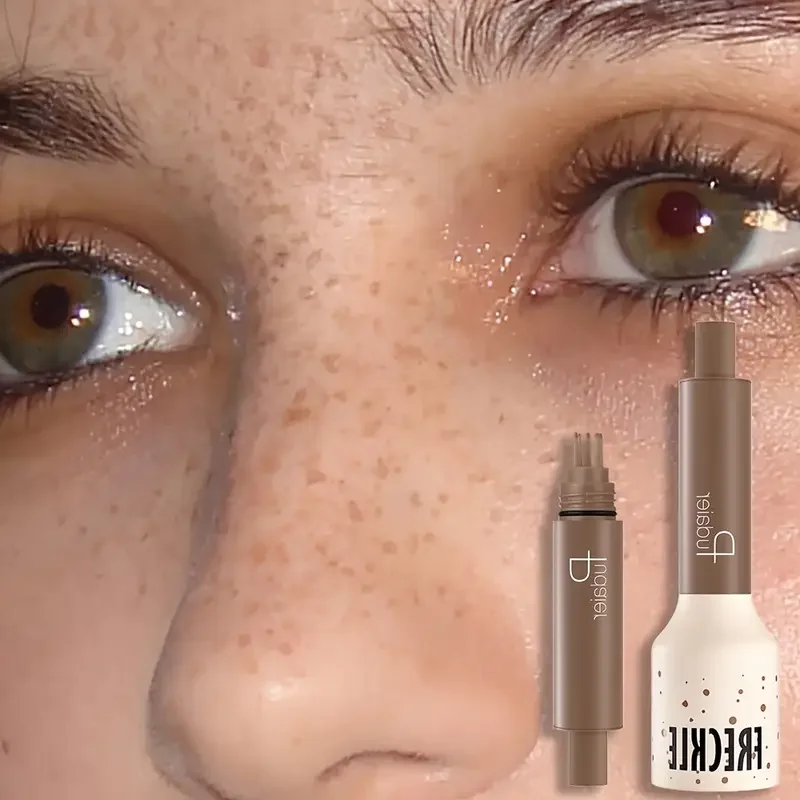 一時的なそばかすスタンプペン、軽いカバー力のリキッド処方、防水性と耐汗性、簡単塗布で頬骨、顎のラインのそばかすをカバー