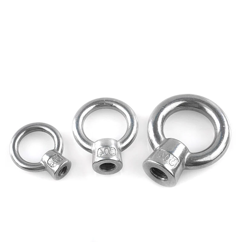 1-5pcs M6-M24 304 Stainless Steel Lifting Eye Nuts/ Screw Ring Eyebolt Ring Hooking Nut Screws M8 M10 M12 M16 M20