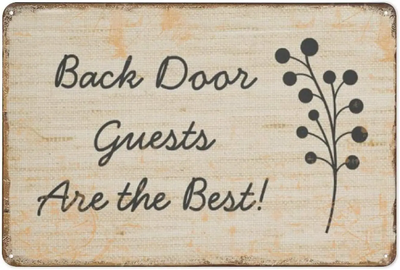 GOPUTRYEN Funny Sign Back Door Guests are The Best Funny Metal Sign Poster Wall Art for Kitchen Garden Bathroom Farm Home C sign