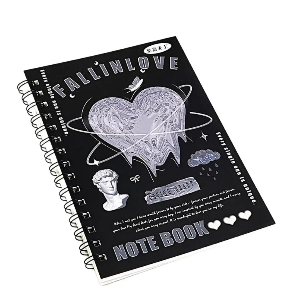 A5 Notepad Coil Notapad 50 Sheet American Style A5 Notebook Horizontal Line Retro Cover American Style Notebook Student Supply