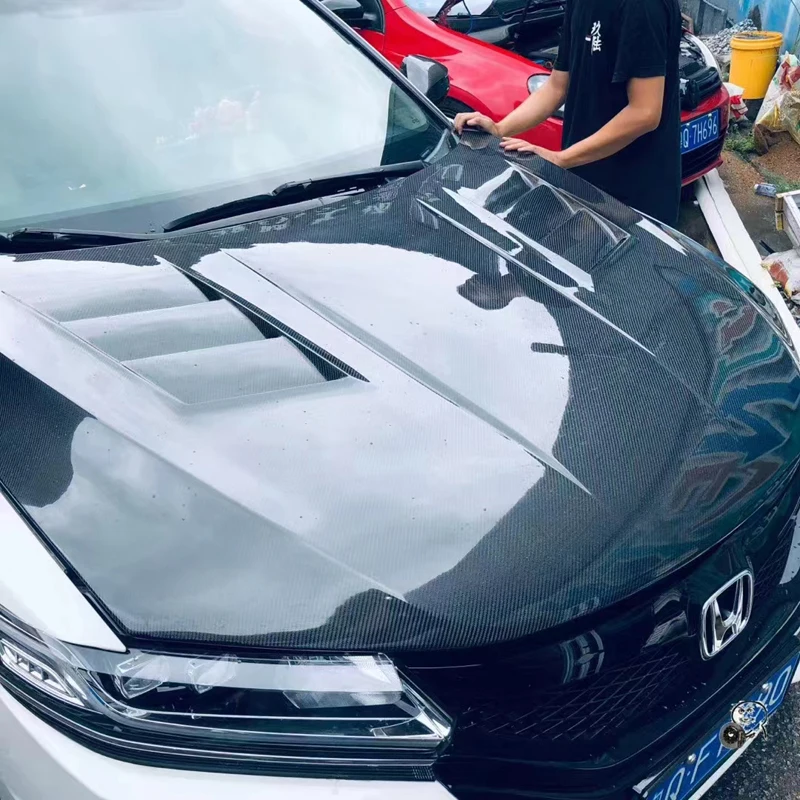 غطاء محرك سبيرور من ألياف الكربون على طراز Av لسيارة Honda Sprior 2015 2017