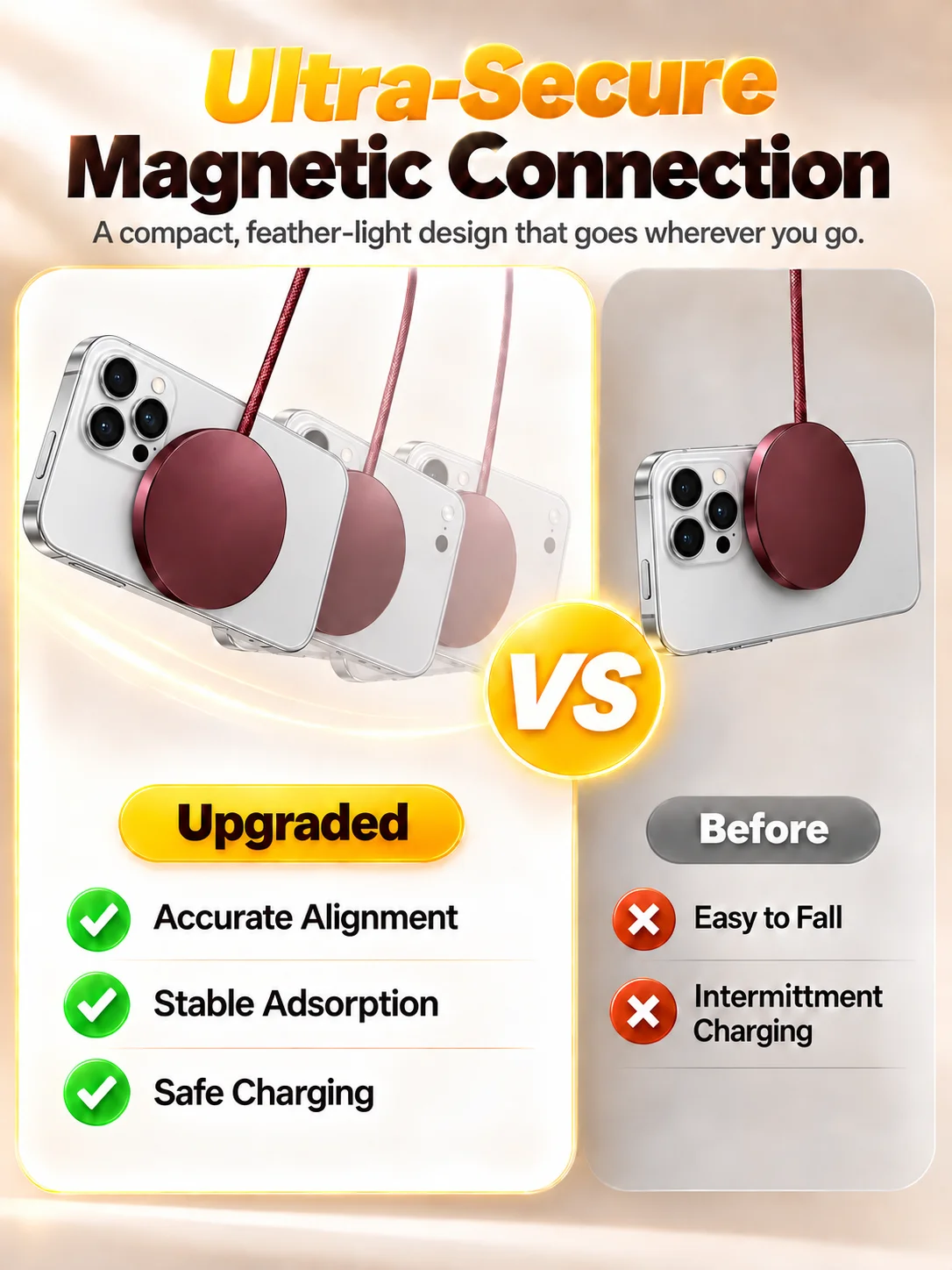 Neues Qi2 Kabelloses Magnetisches Ladegerät für MagSafe 25W Superschnelles Laden für iPhone 18 17 16 15 14 13 12 Pro Max Samsung S25 S23 – Detail 4