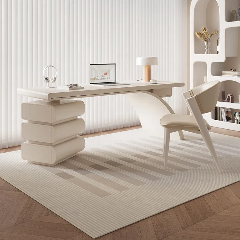 

Modern Cream Style Computer desk bureaux de travail Minimalist luxury design l shaped desk mesa de computador office furniture