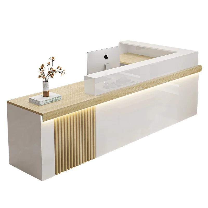 

&c Modern Simple Bar Cashier Commercial Corner Counter Office Building Company Reception Desk Shop Hotel Beauty Salon Wood Wood