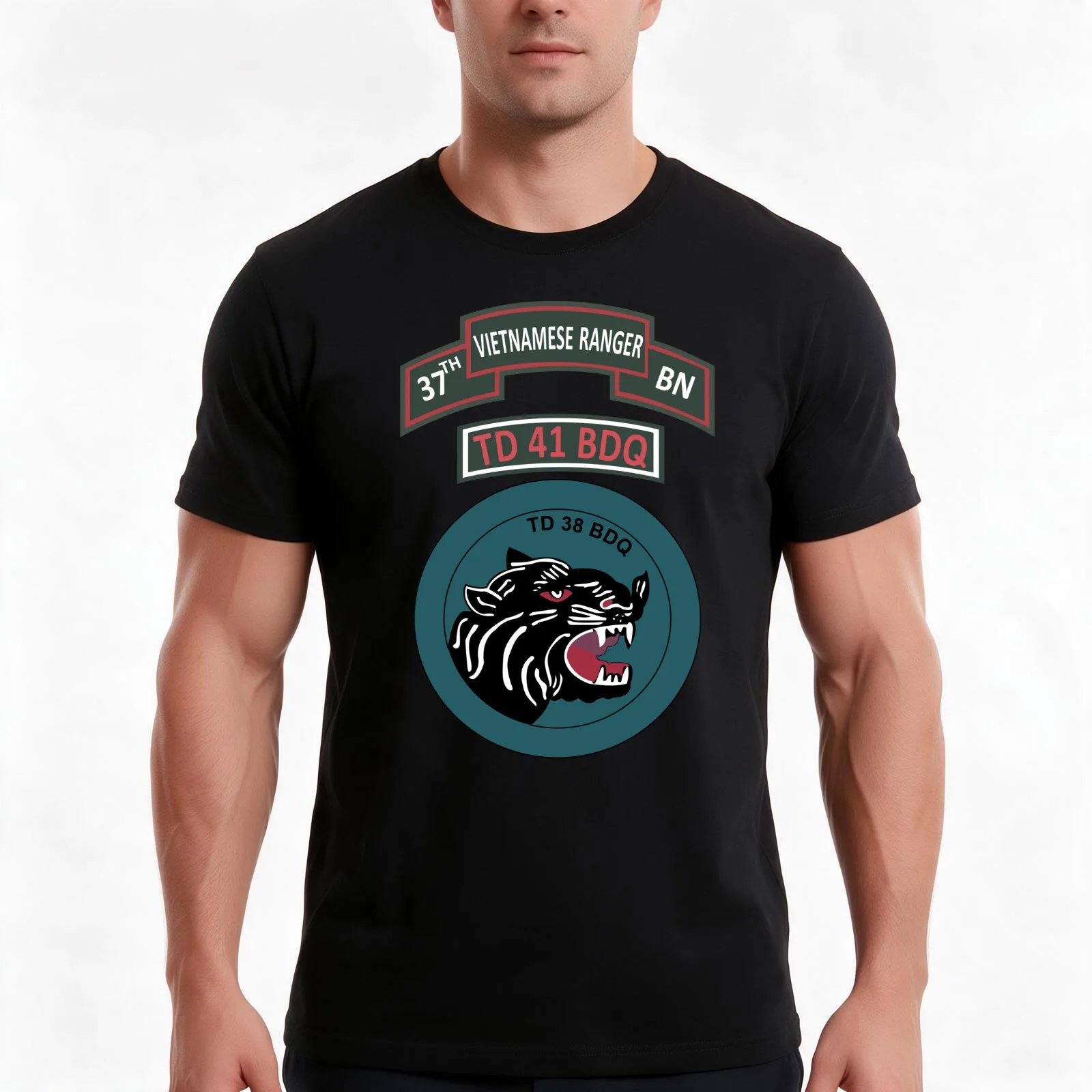 ARVN - 37th Vietnamese Ranger Battalion T-Shirt, Summer Casual Cotton Tee, Oversized Streetwear Tops, Vintage Graphic Print