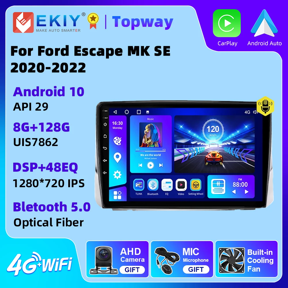 

EKIY for Ford escape MK SE 2020-2022 Android Auto Carplay Car Radio Stereo Multimedia Video Player 4G WIFI No DVD 2 din GPS