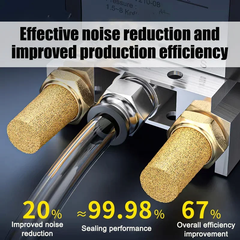 1pcs Pneumatic Brass Exhaust Pagoda Mufflers 1/8' 1/4' 3/8' 1/2' Male Thread Solenoid Valve Adjustable Muffler Silencing Device