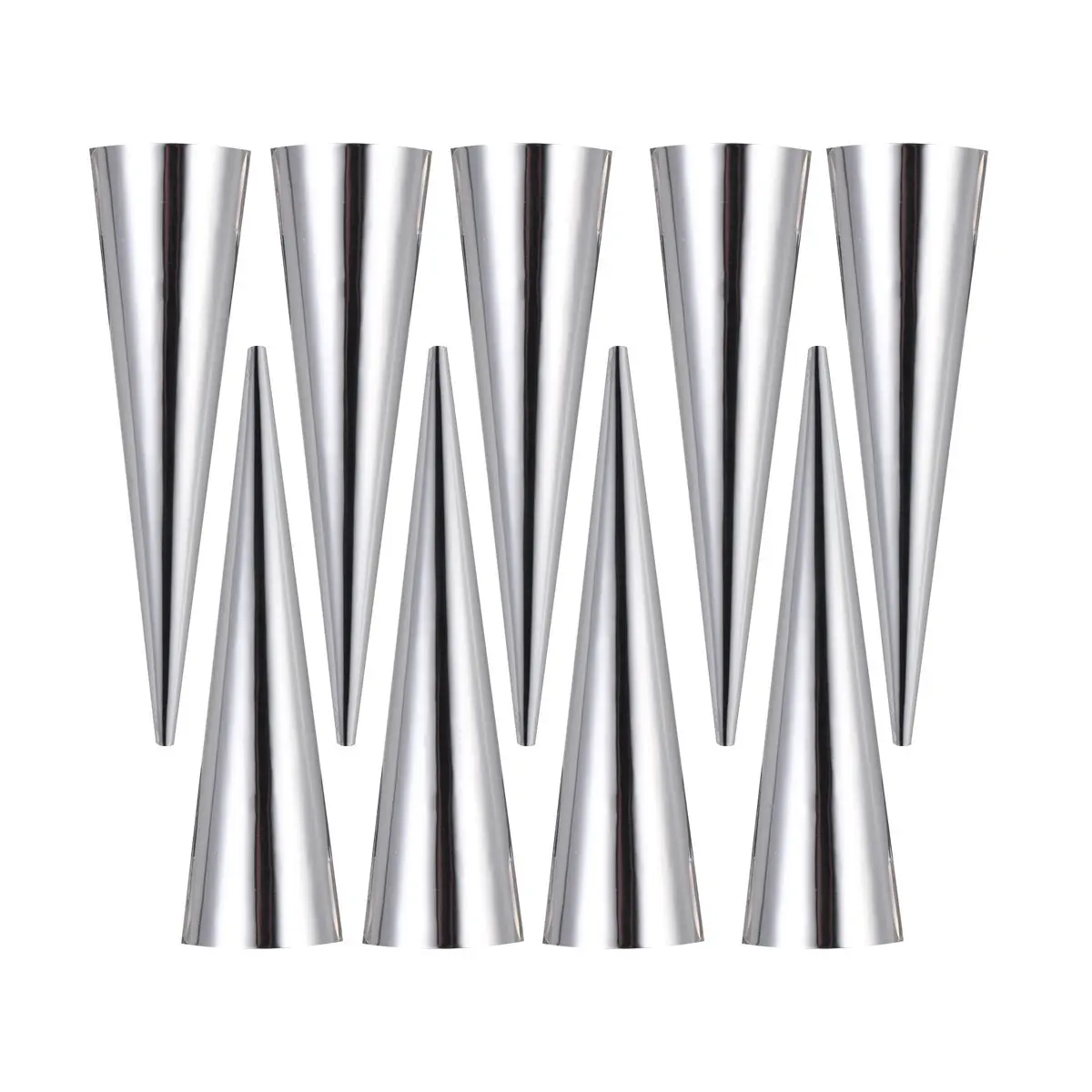 9Pcs Rust Proof Stainless Steel Baking Molds Conical Croissant Bread Moulds Reusable Easy to Use Clean Compact Home Bakery
