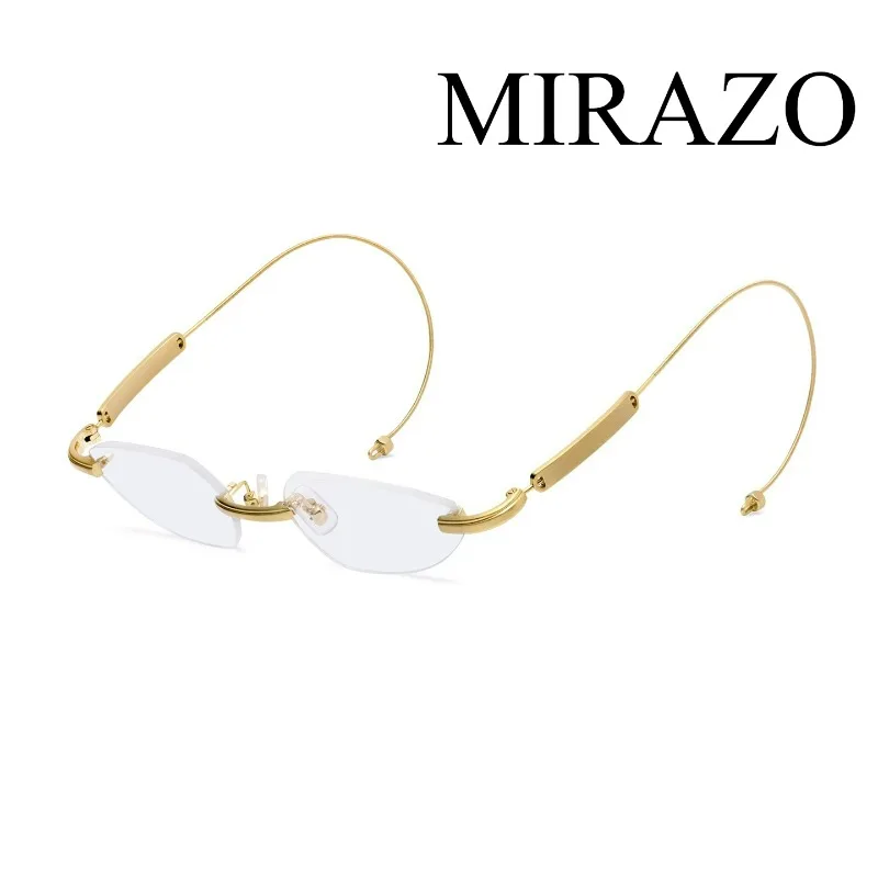 

Ultra-light pure titanium GM cat-eye glasses frame female silver wire ovalanti-blue light myopia glasses frame M&M219