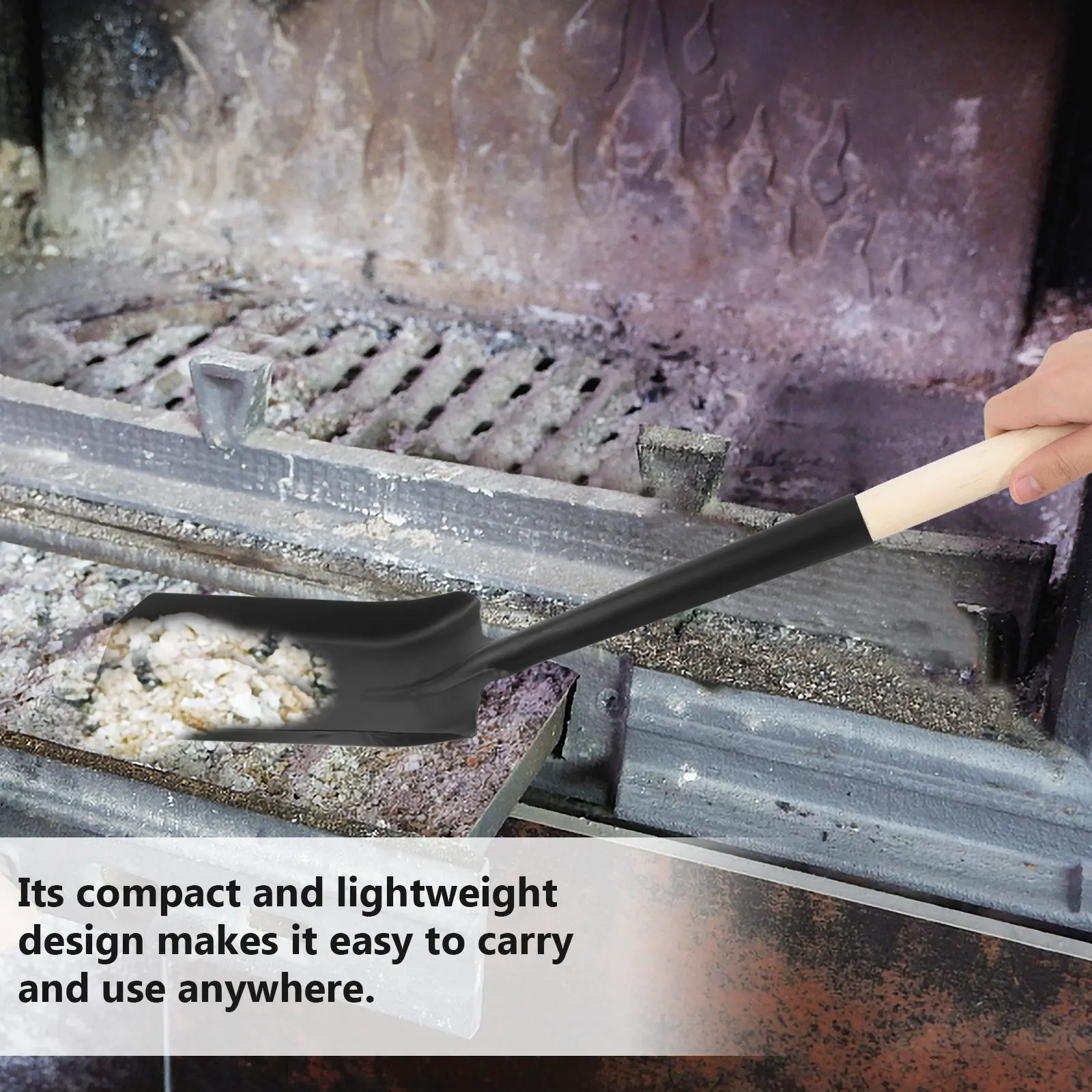 Extra Large Charcoal Cleaning Shovel Fireplace Ash Tool Soil Spade Outdoor Bbq Sand Scoop Portable Metal Dust Pan