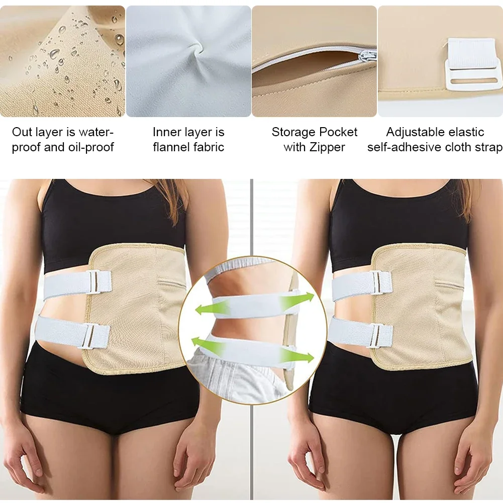 قطعة واحدة من عبوة زيت الخروع للرقبة والخصر قابلة لإعادة الاستخدام، حزمة ضغط بحزام مطاطي قابلة للتعديل لصحة الجسم، لفافة الخصر والرقبة