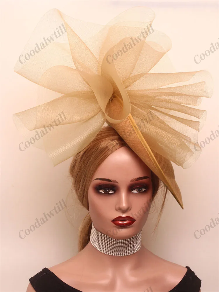 

Kentucky Derby Big Red Fascinator Hat Women Fashion Mesh Headpiece Bride Wedding White Headwear Royal Ascot Event Big Headpiece