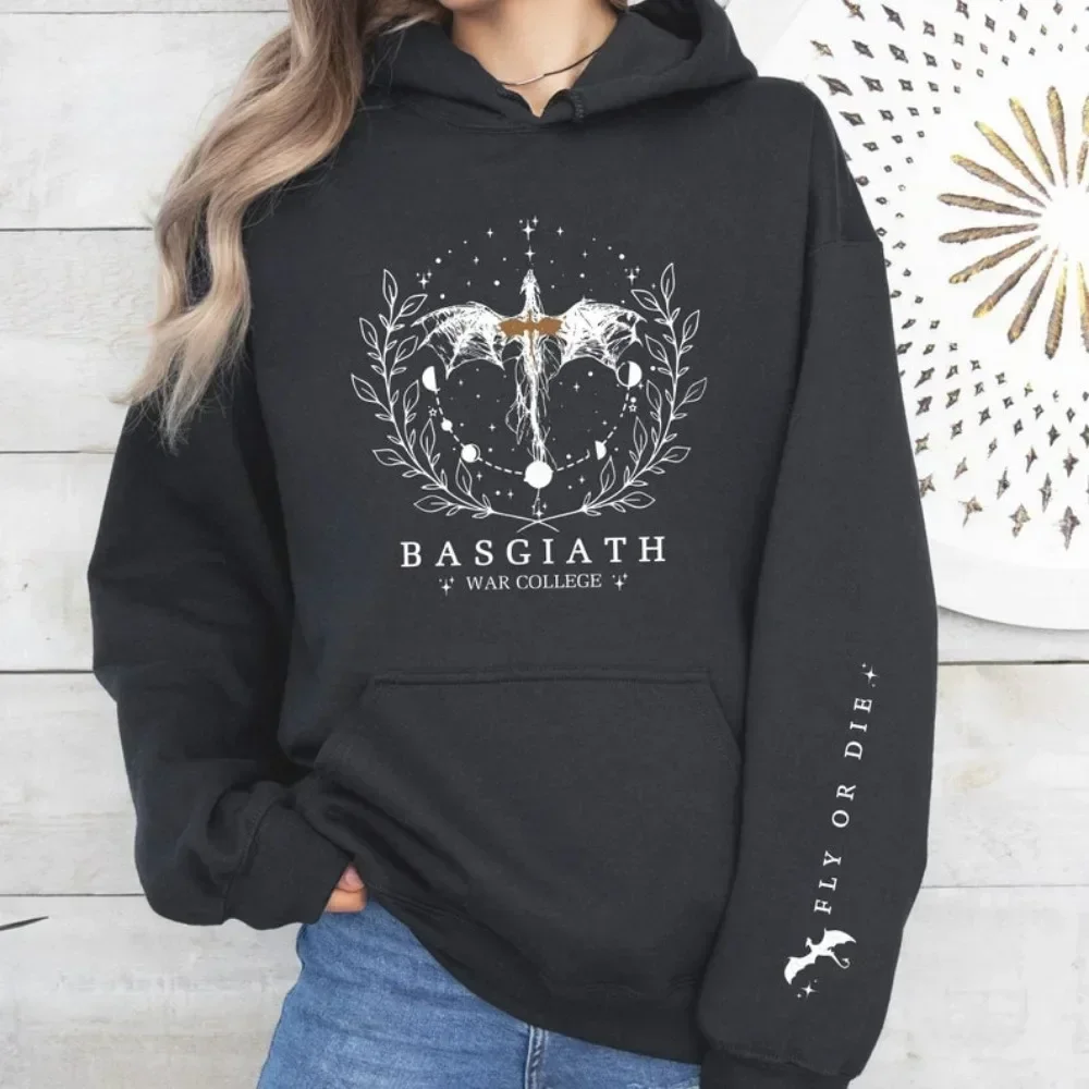

2025 Women's Fall/Winter Hoodie Fourth Wing Sweatshirt Basgiath War College Dragon Knight Hoodie Fantasy Gift unisex Pullover