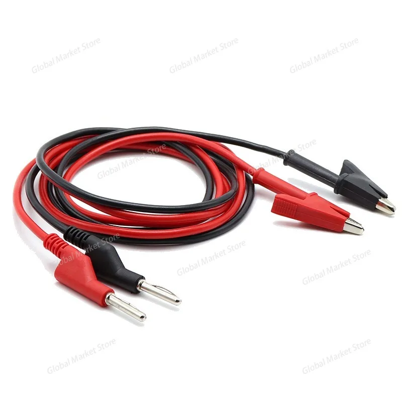

4mm banana plug to alligator clip power supply test output cable 2.5 square one-meter-long 15A silicone flexible cable