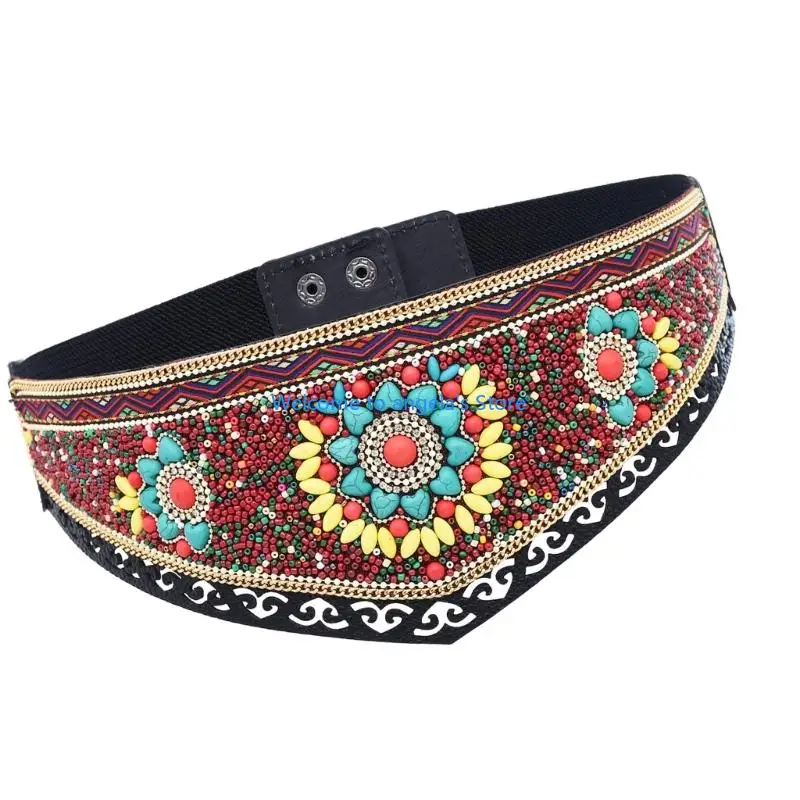 X4YC Multcolored Bohemian đính cườm trang sức vòng eo điều chỉnh đai cho trang phục mùa hè sty