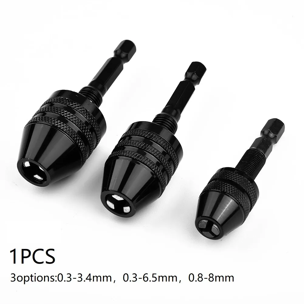 

Mini Keyless Drill Chuck 0.3-8mm Driver Adaptor Electric Micro Motor Clamp Mini Chuck Fixture Hex Shank Drill Bits Adapter