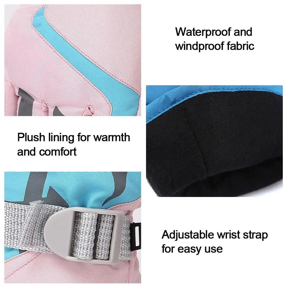 Cute Windproof Children Ski Gloves Non-slip Waterproof Mitten Thicken Warm Kid Gloves Winter Must
