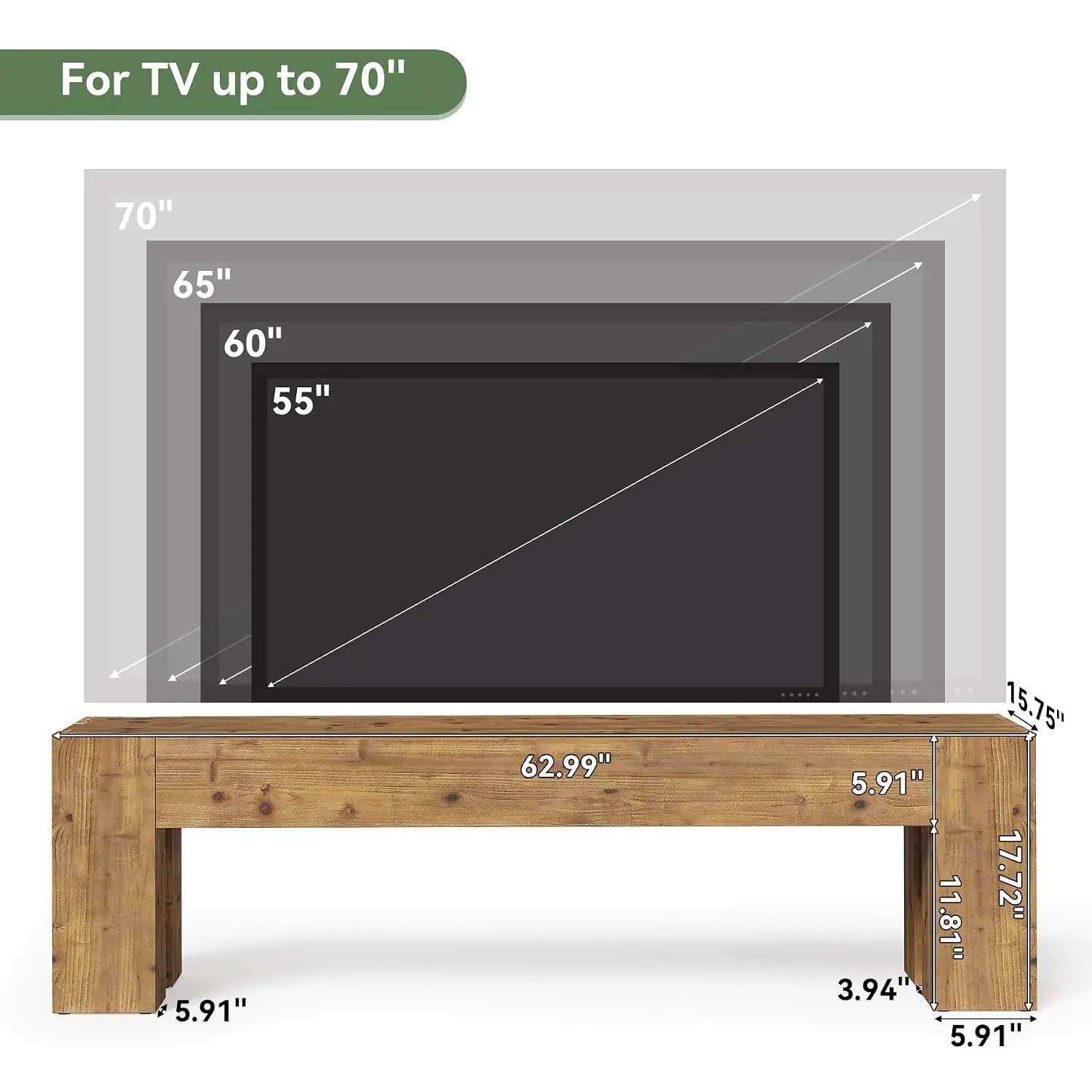 Solid Wood TV Stand Entertainment Center Storage Cabinet Living Room Furniture, Customized
