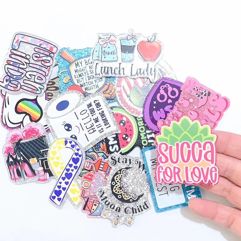 Mixed Glitter Acrylic Doctor Nurse Uniform Charms Medical Ambulance Phone Charm Fit DIY ID Card Badge Holder Jewelry 20PCS