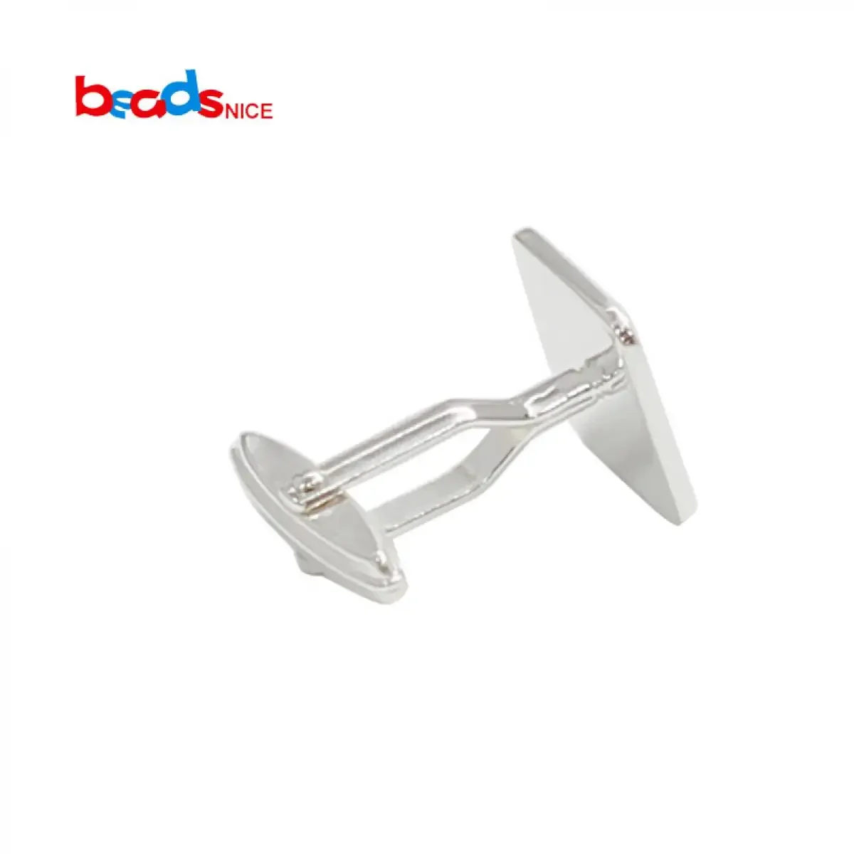 Beadsnice 2 قطع 925 أزرار أكمام مربعة فضية للرجال أزرار أكمام قاعدة لصنع المجوهرات النتائج مجوهرات حفلات الزفاف ID39292