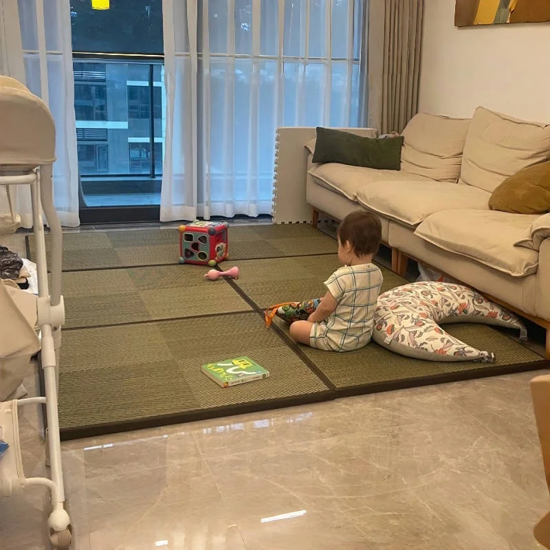 

Traditional Tatami Rush Mat - Unit Style, Natural Rush Grass, Durable Floor Mat for Home, Dojo, or Tea Room