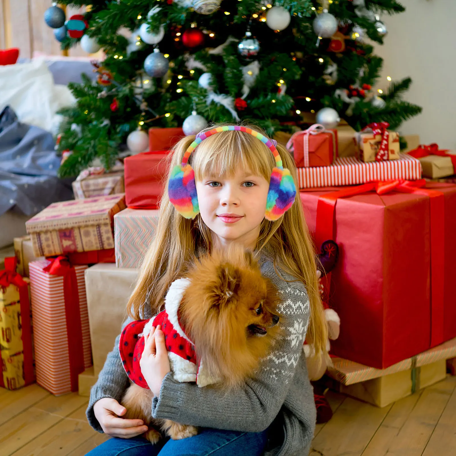 

Kids Earmuff Winter Warm Knitted Ear Cover for Girls Comfortable Windproof Reusable Ear Protector Outdoor Skiing Hiking Camping