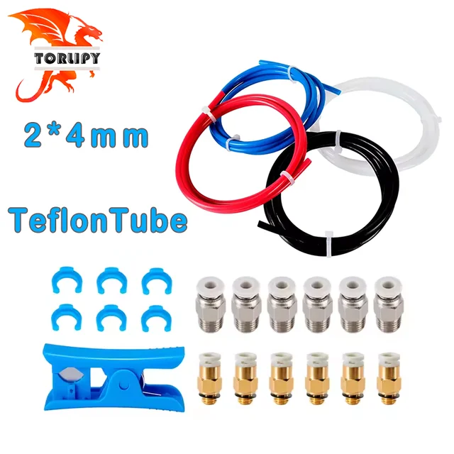 Części do drukarek 3D Rurka PTFE + zestaw noży do rur Teflonto Wytłaczarka Bowdena 1.75mm ID2mm OD4mm z rurą żarnika tnącego do Ender3