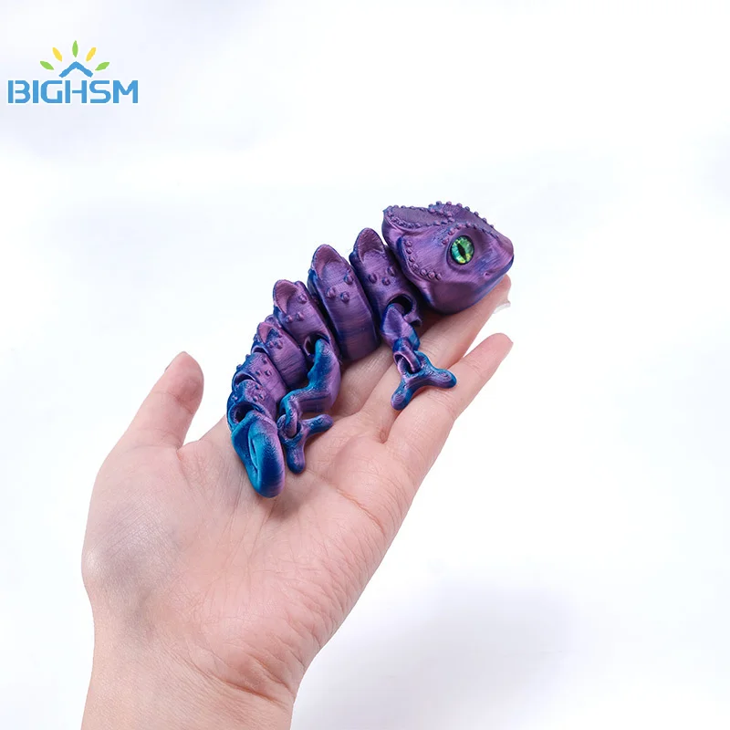 3D การพิมพ์ Chameleon รูป Multijoint เคลื่อนย้ายได้จําลอง Eye Dragon เครื่องประดับอุปกรณ์เสริมตกแต่งห้องนั่งเล่นของเล่นเด็ก