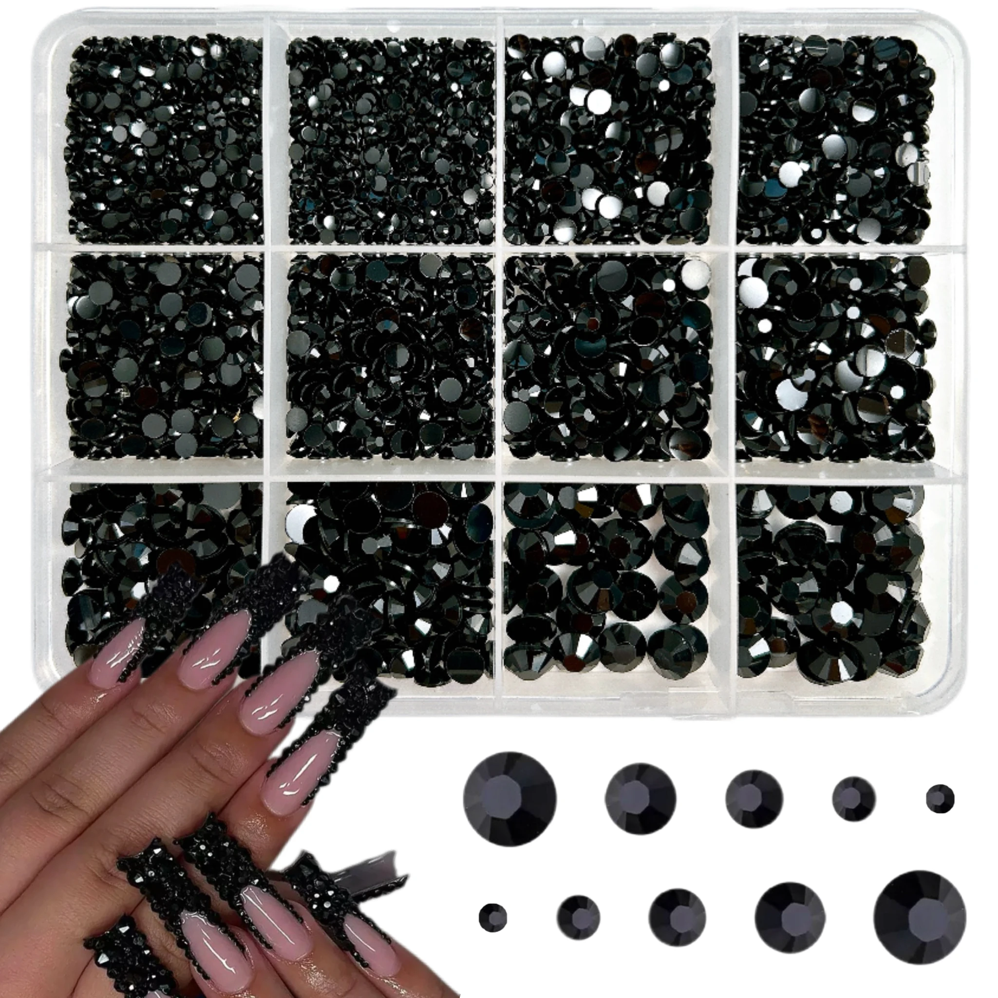 1箱単色ミニマリスト風リアルパールネイルチャーム3DスイートボウフラワーミニラインストーンミックスネイルアートデコレーションDIY