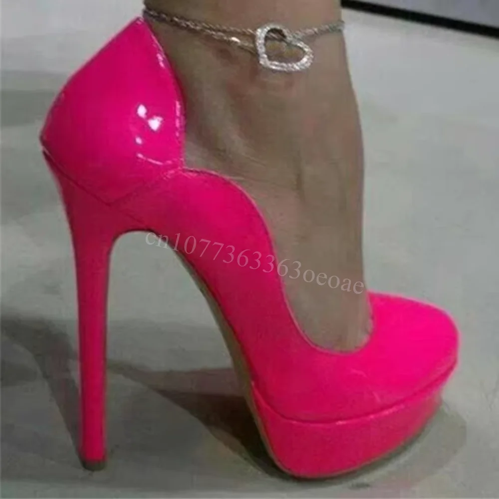 

Rose Shallow Platform Pumps Patent Leather Party Shoes for Women Thin High Heels Fashion Dancing Shoes 2024 Zapatos Para Mujere