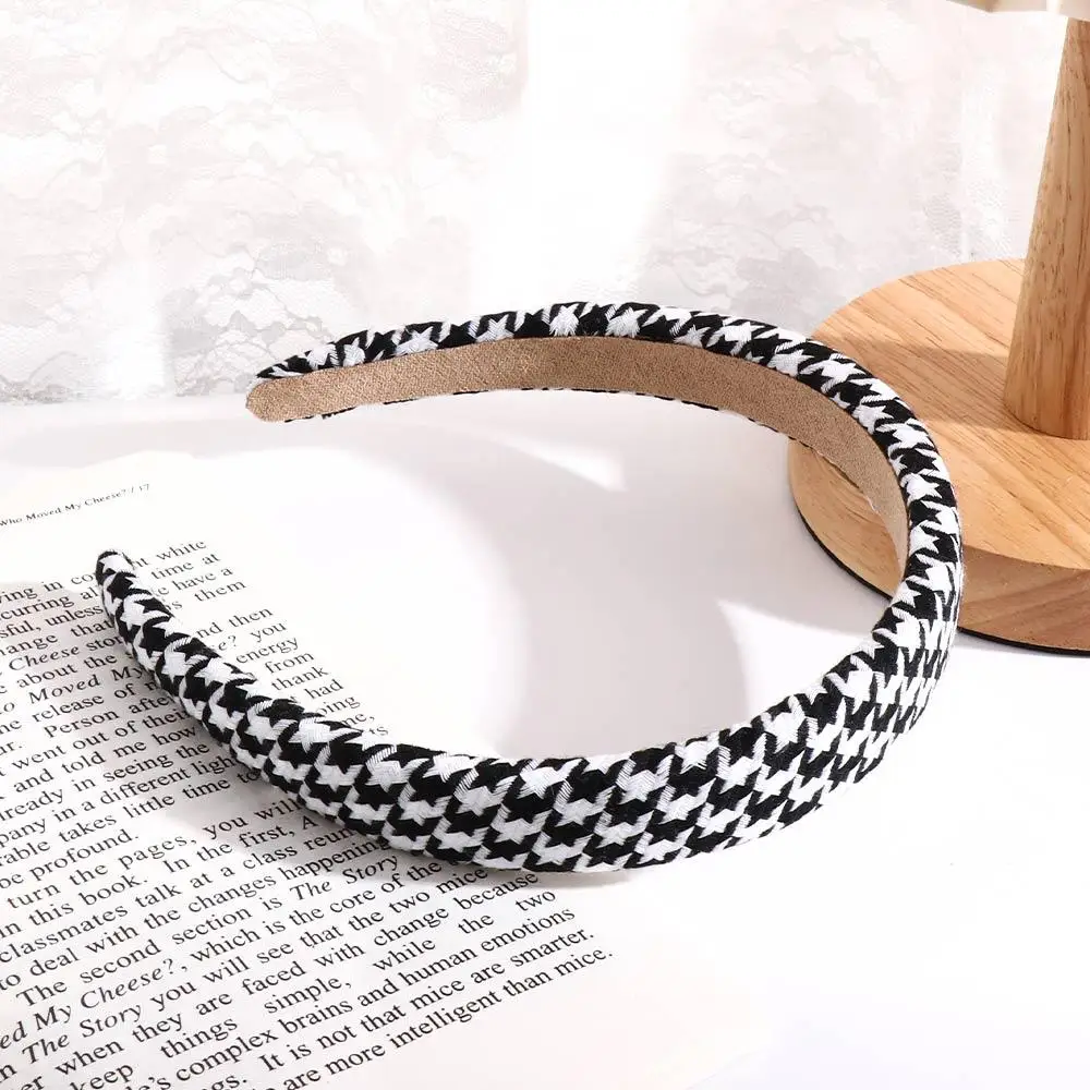 Headwear Retro Cloth Houndstooth Wide Striped Plaid Hair Hoop Women Hair Band Korean Style Headband Hair Accessories