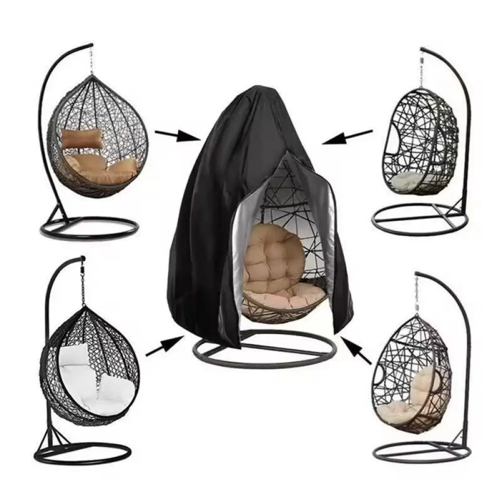 Waterproof Egg Swing Chair Cover Outdoor Furniture Protector Dustproof Garden Patio Hanging Seat Zippered Oxford Fabric