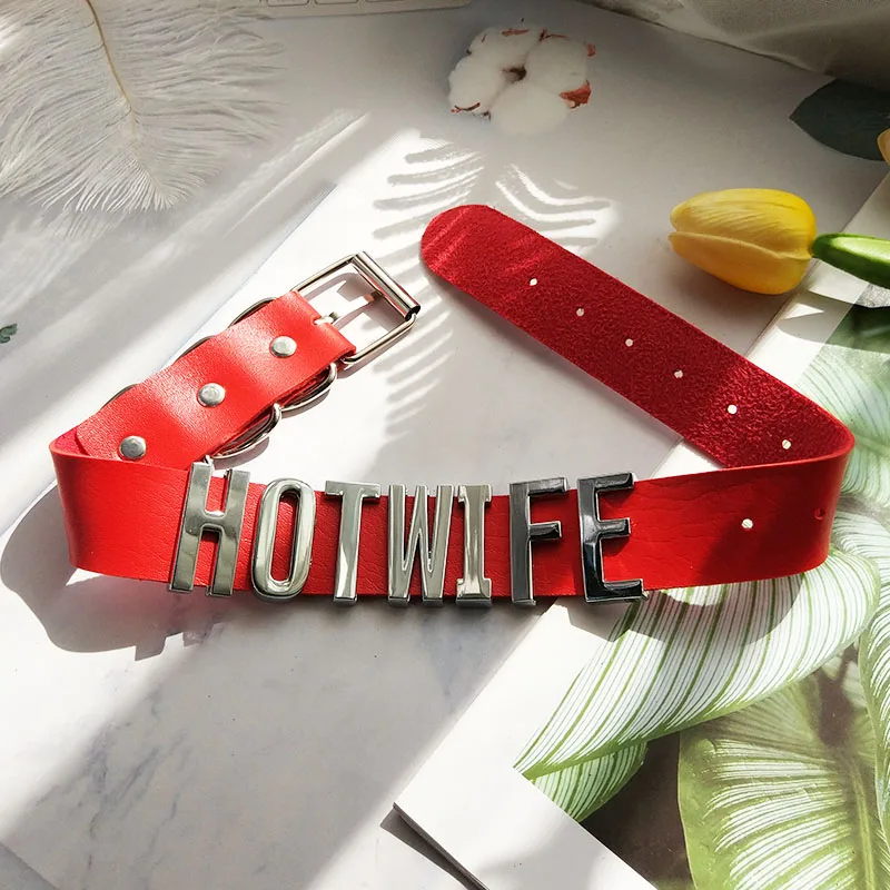 Goth Sexy Hotwife Necklace for Women Men's Personalised Name Letter Custom Choker Collar Fashion New Trendy BDSM Cosplay Jewelry