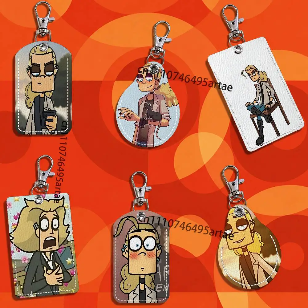 Cool Art Metal Family Dee Card Case Leather Card Holder Keychain Key Ring Transportation Card Case With Lanyard