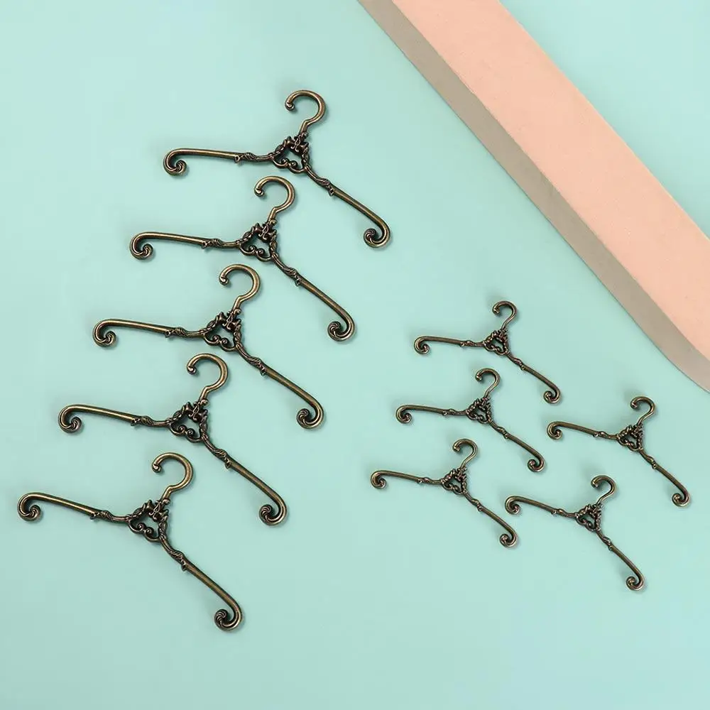 Cintre en métal pour vêtements de poupée, 5 pièces, rétro, coupe-vent, Mini cintre pour manteaux, 4/6, 5cm, porte-vêtements multifonctionnel pour poupées