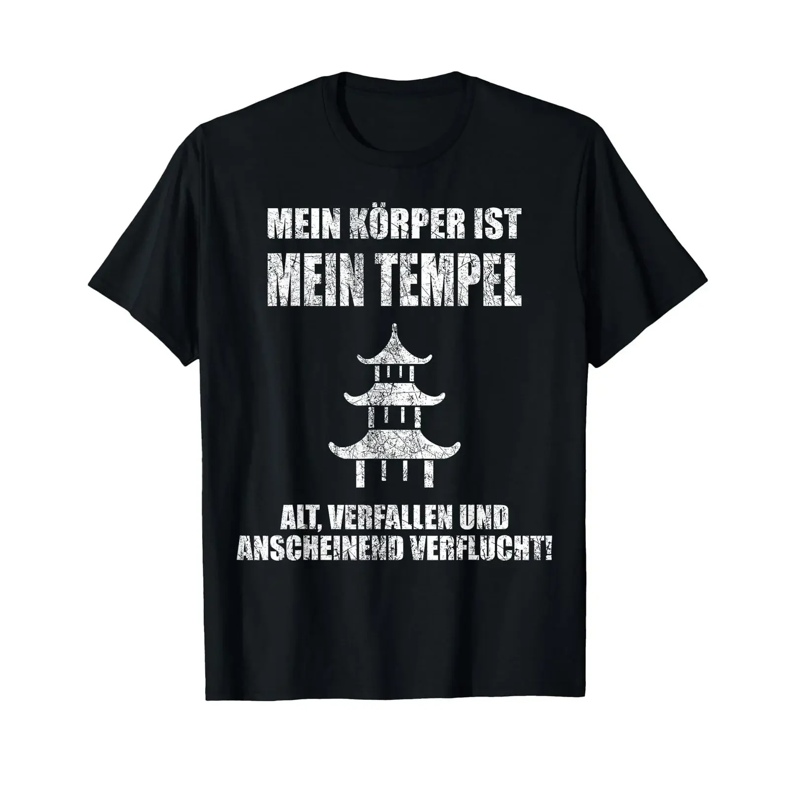Mein Körper Ist Temple Alt Ferrucht T Shirt vintage Washed Top For Everyday Wear streetwear Versatile Soft homme