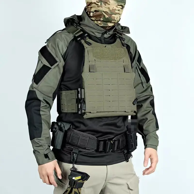 Outdoor Frog Pattern Camo Shirt, New Assault Tactical Tee, Breathable Loose Fit Long Sleeve, Plus Size Multi-Pocket Outdoor Wear
