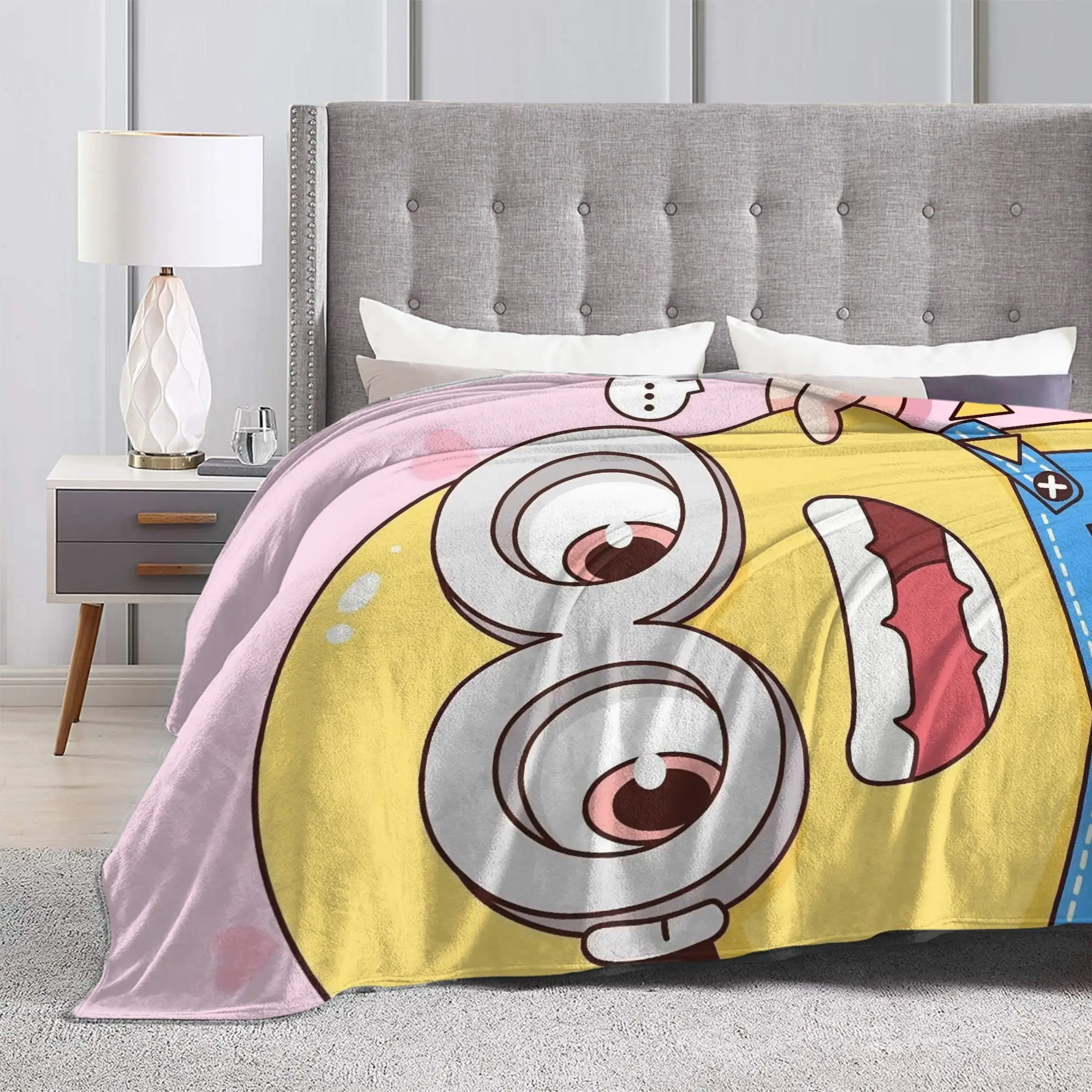 Kawaii Love M-Minions-s Blanket Fleece  Winter   Multifunction Warm Throw Blanket for Bedding Car Bedspreads