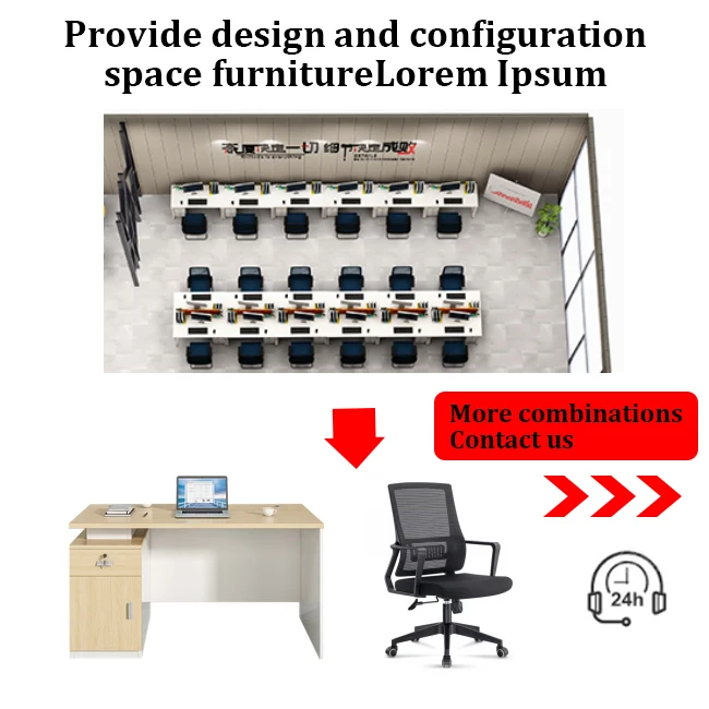 Mesa de madeira modular para funcionários, design simples e moderno, mesa de computador para estações de trabalho, funcionários, configurar conjuntos de móveis de escritório