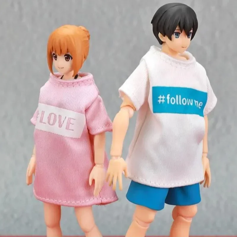 Gashapon لعبة الكبسولات BJD عمل الشكل إكسسوارات دمي صغيرة 1/12 الملابس تي شيرت لتقوم بها بنفسك SHF الشكل أجزاء الملابس