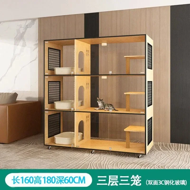 Cat Villa Solid Wood Pet Store Breeding Cage Foster Cage Display Cabinet