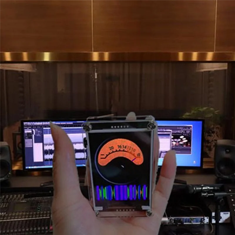 Y45A-Clock Music Spectrum VU Meter 2.4" Analog Display Voice Control Digital Rhythm Analyzer