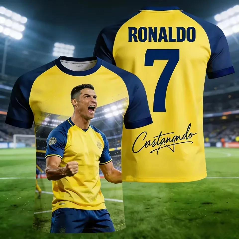 2026-27 Ronaldo 7 Football Jersey 3D Print Sport Quick-dry Breathable Men T-Shirt Team Training Club Parent-child Short Sleeve