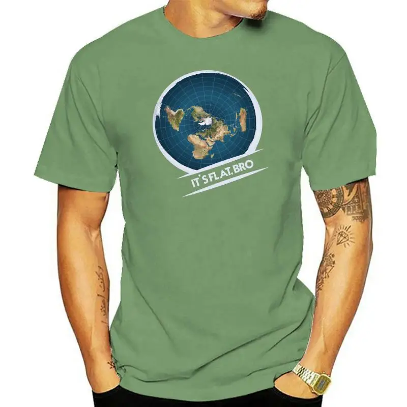 Flat Earth T-Shirt Flat Bro Flat Earther Society ConspiracyNew T-Shirts Men T Shirt Clothing Plus Size Tees