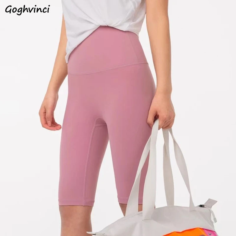 9-colors Shorts Women Fitness High Elasticity Ins Sporty Summer Breathable Ladies Temperament Solid All-match Korean Style Chic